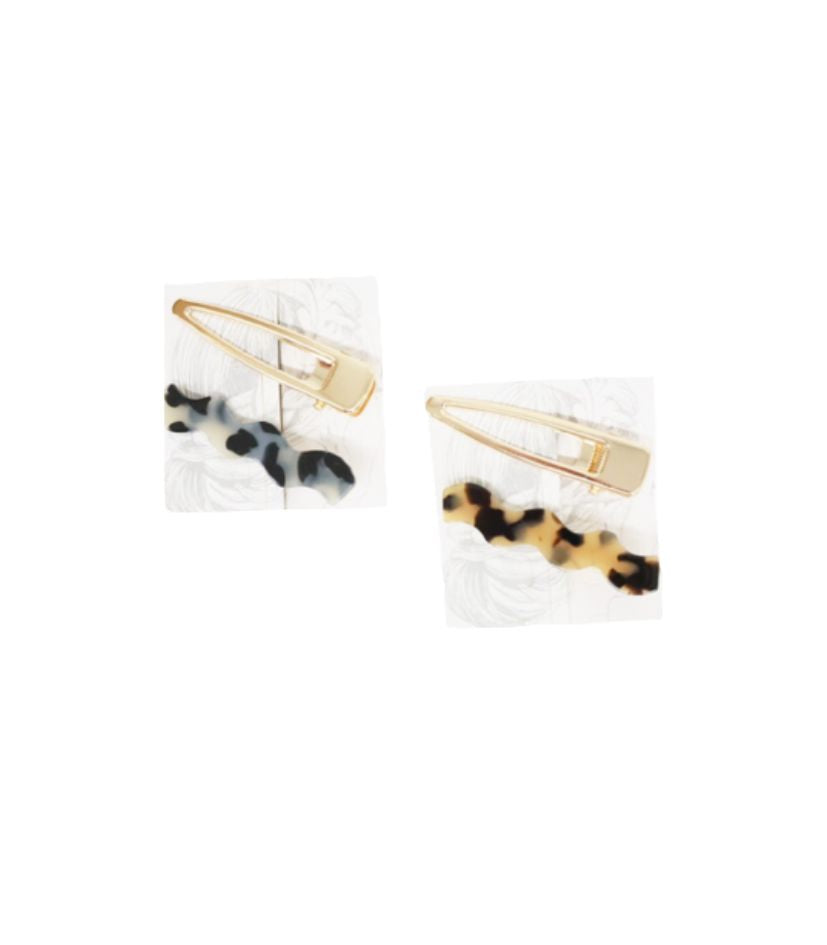 Wavy Tortoise Hair Clip Set