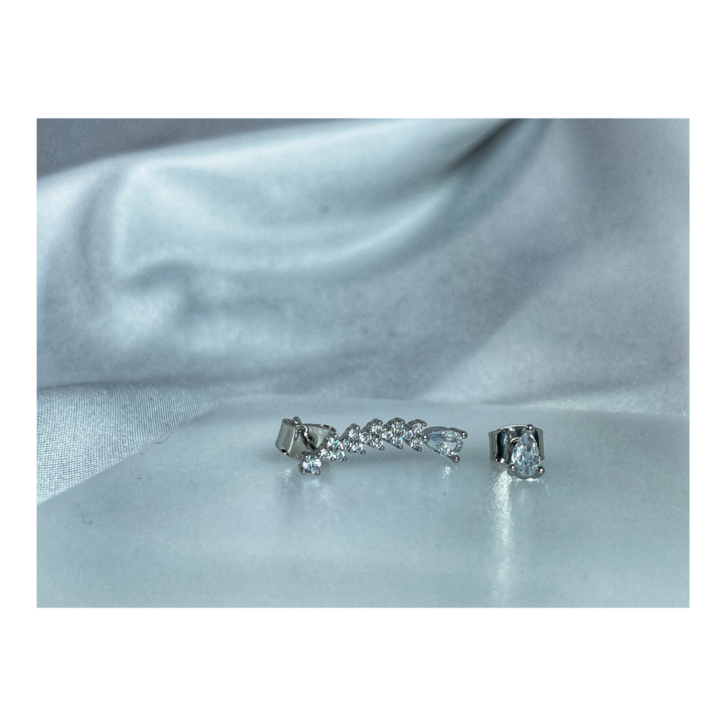 Dripping In Jewels Earrings In Silver